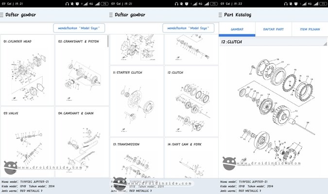 mencari kode part yamaha