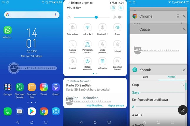 tampilan ui asus zenfone live l1