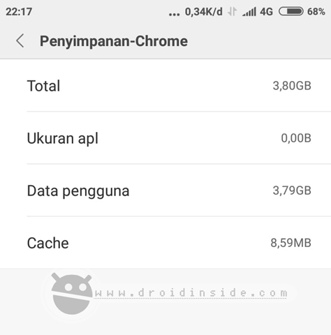 memori internal penuh karena chrome