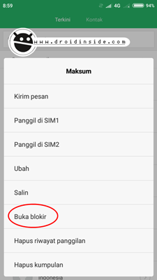 buka blokir panggilan xiaomi