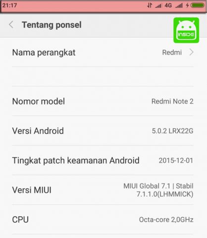 Sinyal 4G Redmi Note 2 Hilang