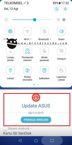 update sistem atasi asus live restart sendir