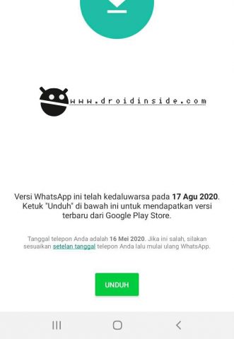 wa kadaluarsa padahal sudah update