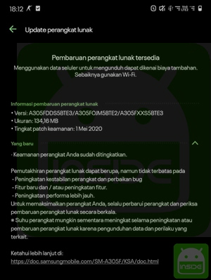 bug galaxy a30 setelah update android 10