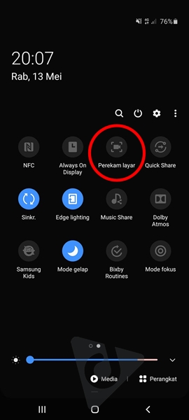 rekam layar android samsung