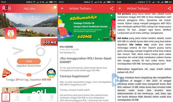 tukar kuota gratis roli