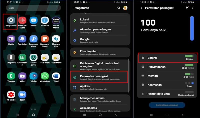 menonaktifkan isi daya cepat samsung