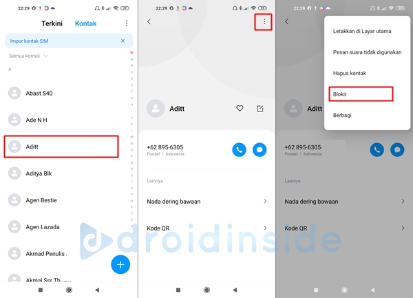 blokir nomor hp di android dengan cepat droidinside