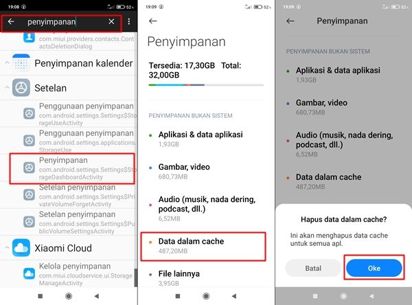 hapus cache di miui 12 dengan aplikasi