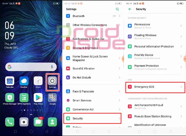 atur kontak darurat hp oppo