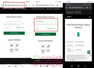 mengetahui masa garansi hp oppo