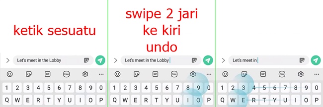 cara undo redo ketik samsung keyboard