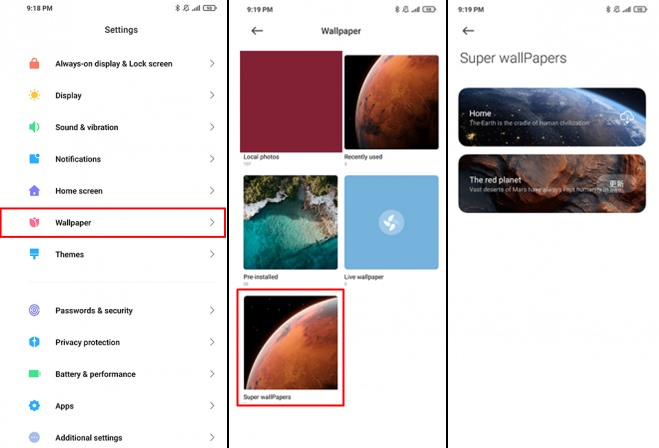 menggunakan super wallpaper xiaomi