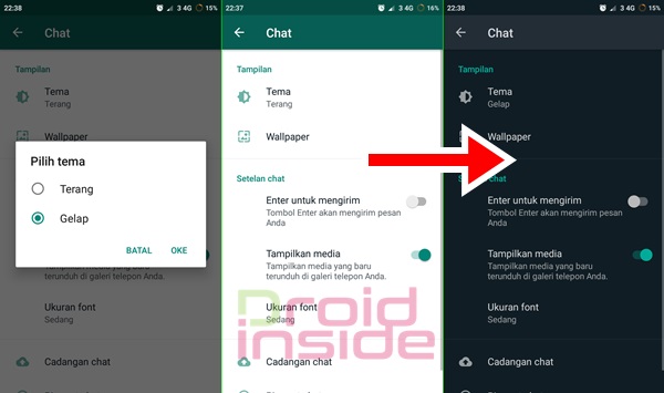 mode gelap whatsapp