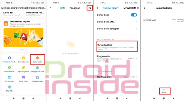 Blokir sms di ponsel xiaomi