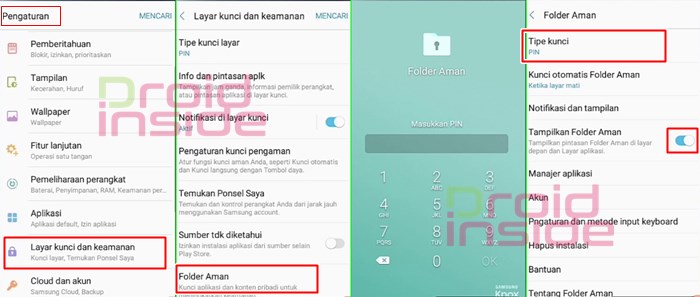 membuka folder aman samsung