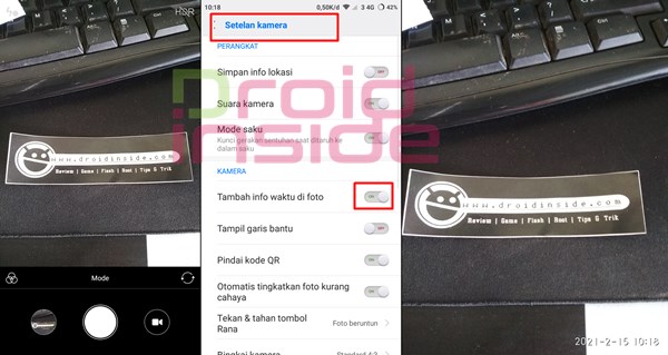 menampilkan watermark tanggal di kamera xiaomi