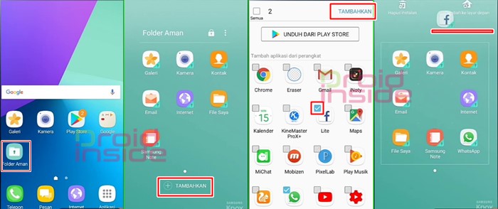 mengunci aplikasi samsung dengan folder aman