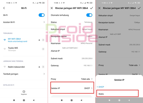 cara mengatasi memperoleh alamat ip android