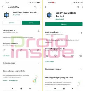 perbaiki webview sistem android