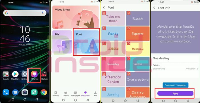 cara ganti font infinix tanpa aplikasi 