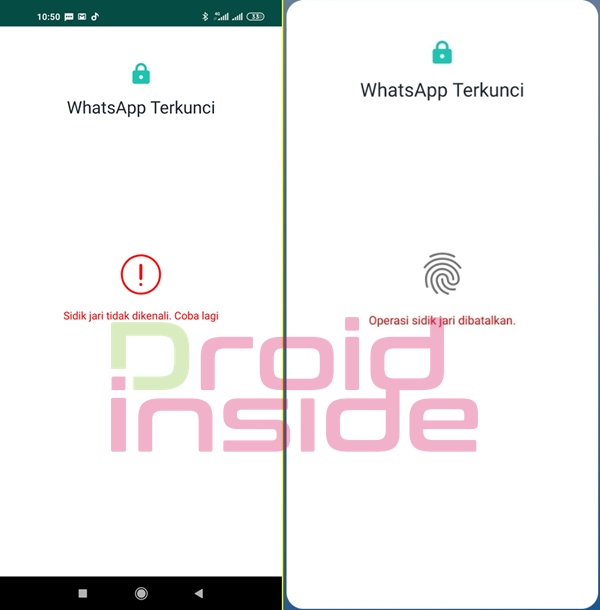 sidik jari whatsapp eror