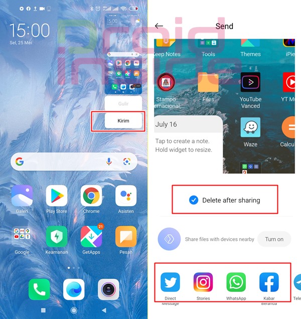 xiaomi hapus screenshot otomatis