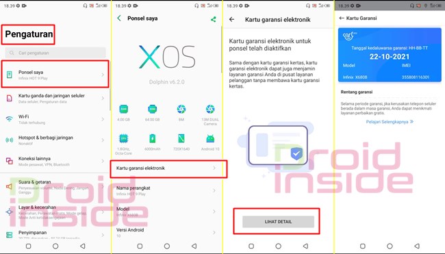 cara cek hp infinix kadaluarsa garansi kapan