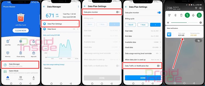 cara melihat penggunaan data Infinix