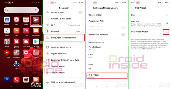 cara setting dns di hp oppo