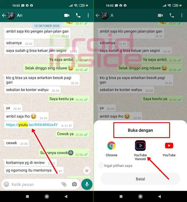 membuka link video dengan vanced di xiaomi