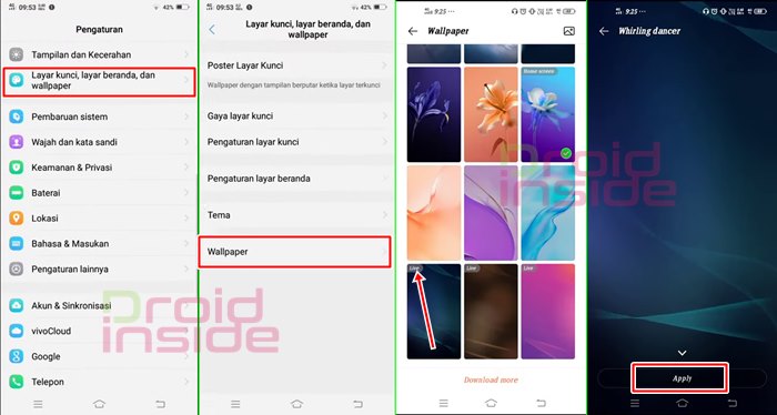 wallpaper bergerak di vivo tanpa aplikasi