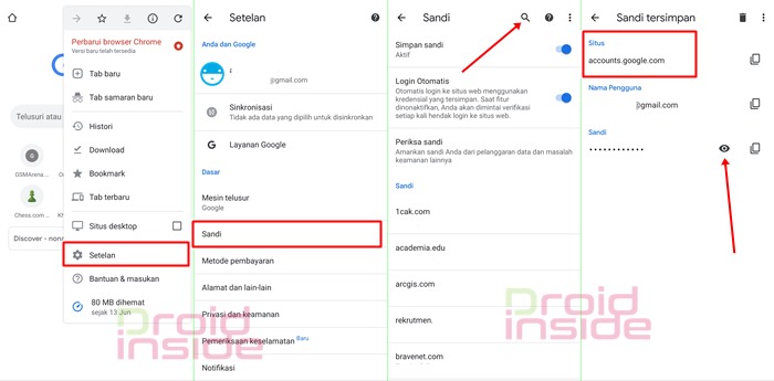 cara melihat sandi yang tersimpan di chrome