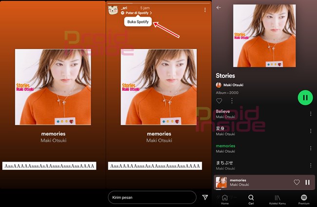 cara membuat instastory putar di spotify