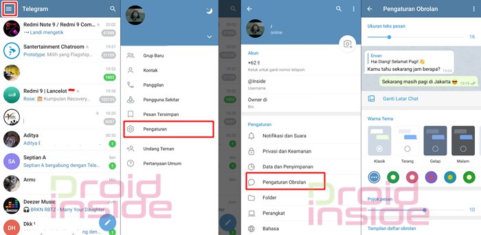 cara mengubah tema telegram dari pengaturan