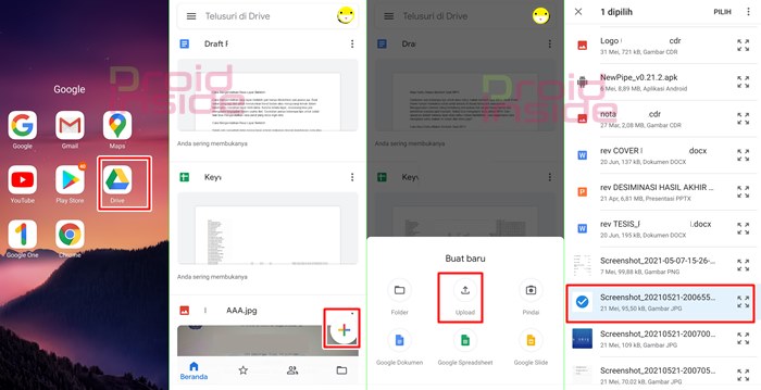 cara menyimpan file di google drive melalui hp