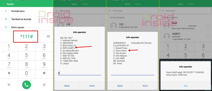 cara cek usia kartu tri