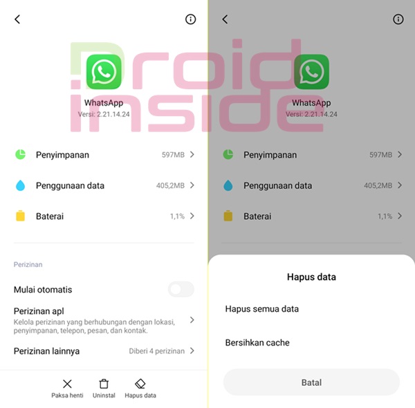 cara keluar akun whatsapp di hp