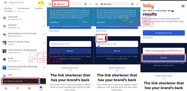 cara membuat link bit.ly google drive