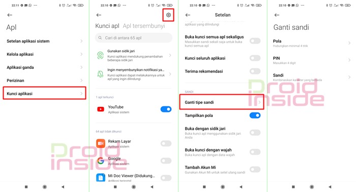 ganti pola kunci aplikasi xiaomi