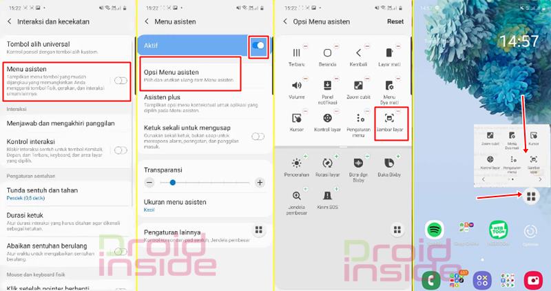 menu asisten samsung untuk screenshot layar