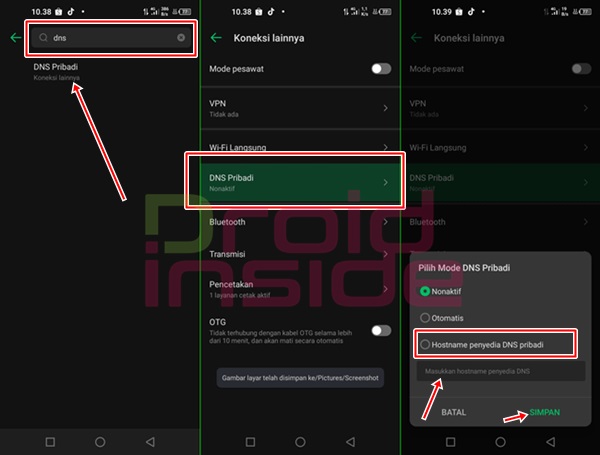 cara setting dns di android infinix