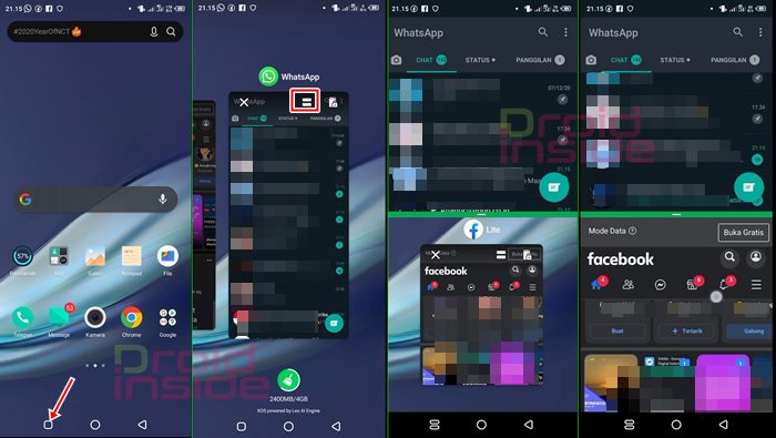 cara split screen ponsel infinix