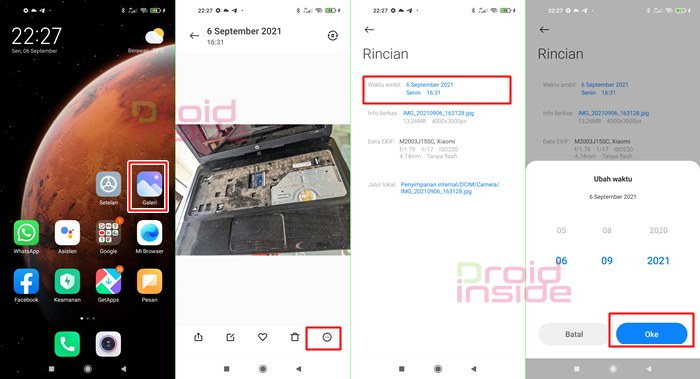 mengubah tanggal foto di xiaomi miui 12