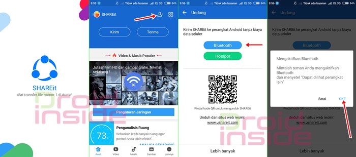 Cara mengirim SHAREit lewat Bluetooth