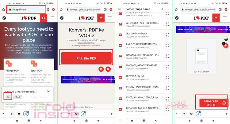 cara convert pdf ke word ilovepdf