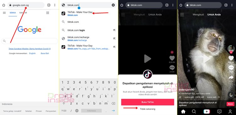 buka tiktok di google chrome hp