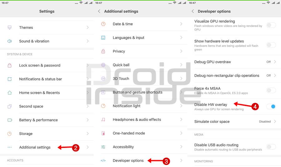 Cara Aktifkan Opsi Disable HW Overlays Xiaomi