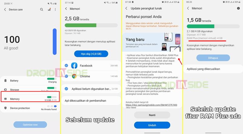 cara mengaktifkan ram plus samsung