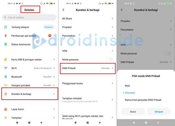 Cara ganti dns android